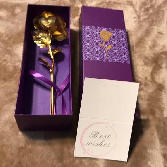 24K Golden Rose in packaging romantic unique touch - Picture 3 of 5